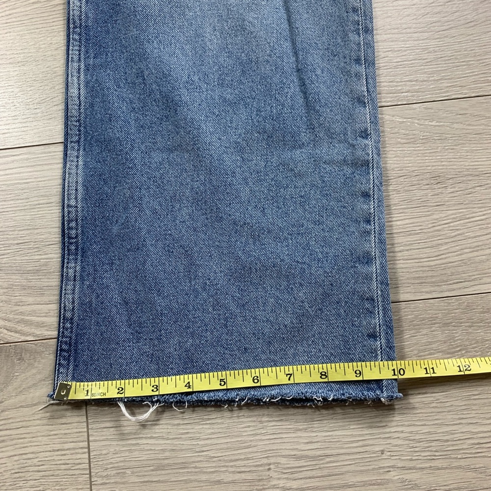 CHEAP MONDAY Ally Blue Gem High Waist Raw Hem Ankle Straight Jeans - Picture 15 of 16